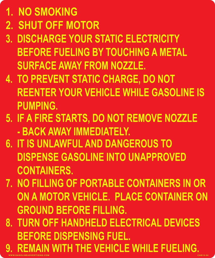 CAS15-24 - 20" x 24" Metal - Emergency Precautions