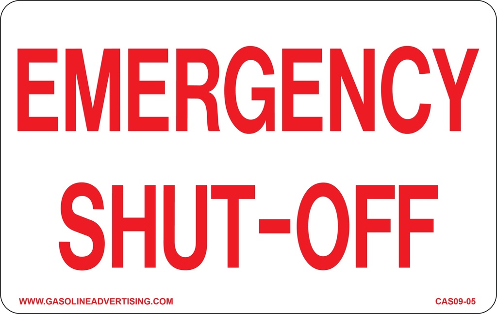 CAS09-05 - 9.5" x 6" Metal - Emergency Shut-Off