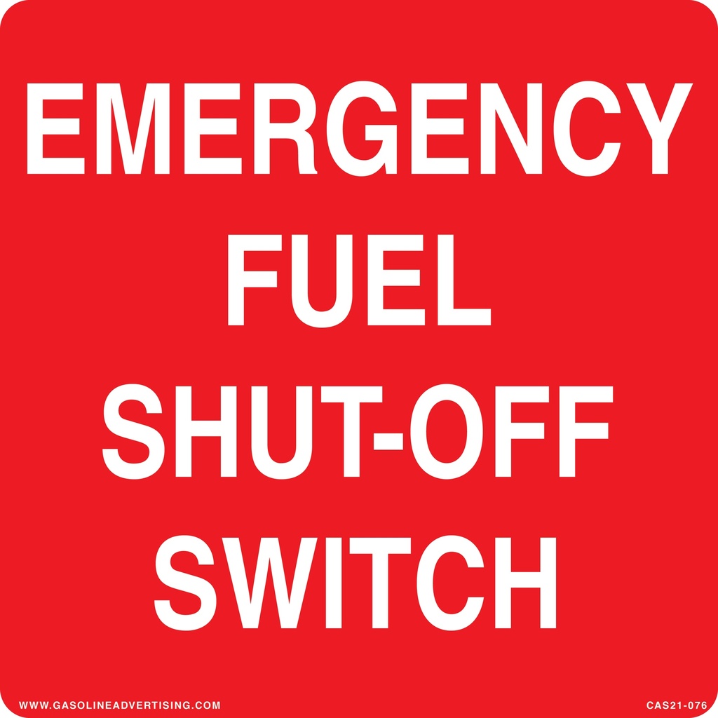 [CAS21-76] CAS21-76 - 12" x 12" Metal - Emergency Fuel...