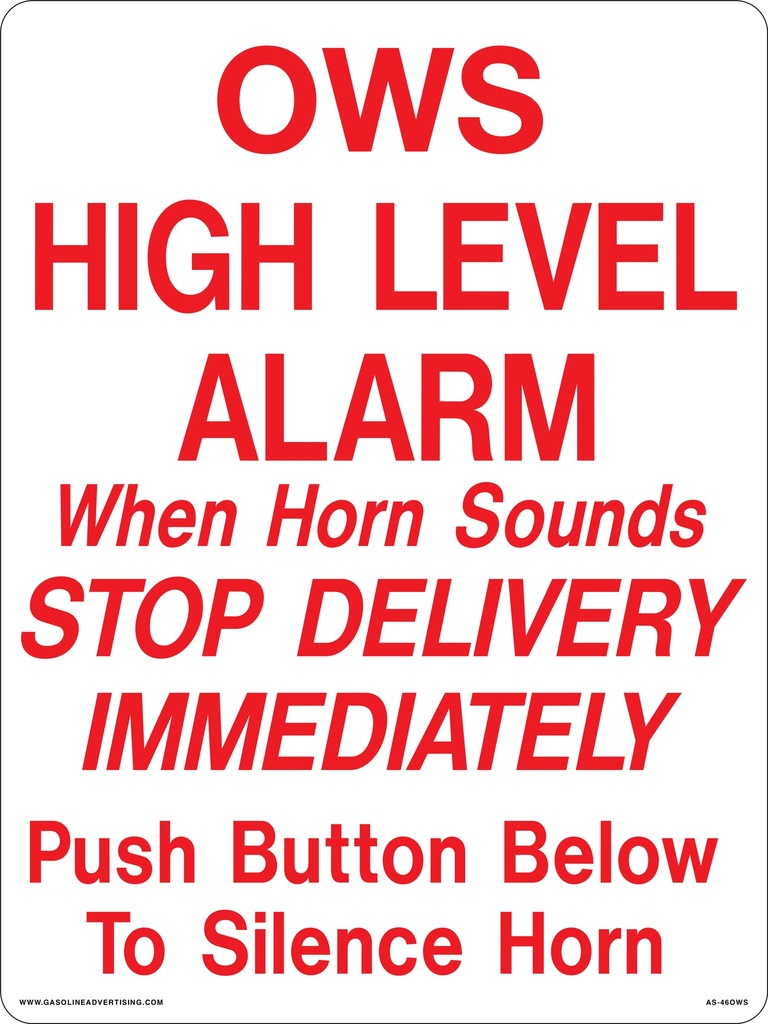 AS-46OWS - 12" x 16" Metal - High Level Alarm...