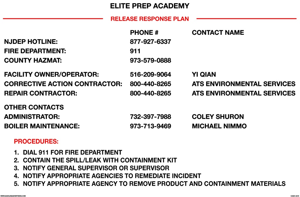 CAS21-2416 - 24"W X 16"H ELITE PREP ACADEMY Aluminum Sign