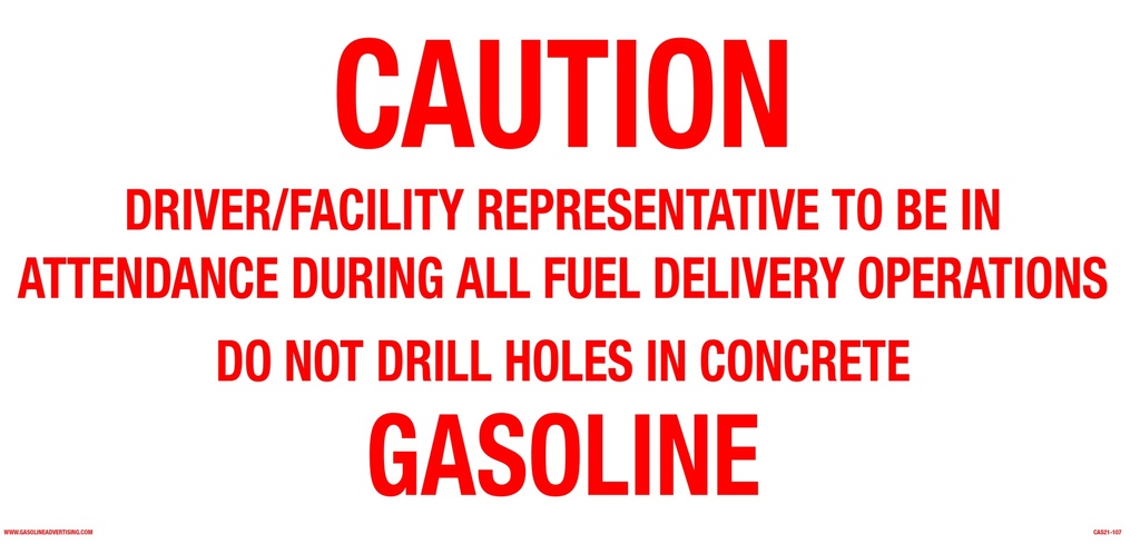 CAS21-107 - 20"W X 10"H CAUTION GASOLINE Aluminum Sign