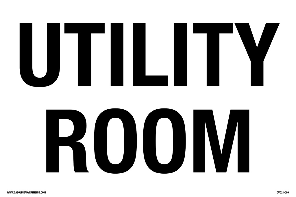 CAS21-086 - 12"W X 8"H UTILITY ROOM Aluminum Sign