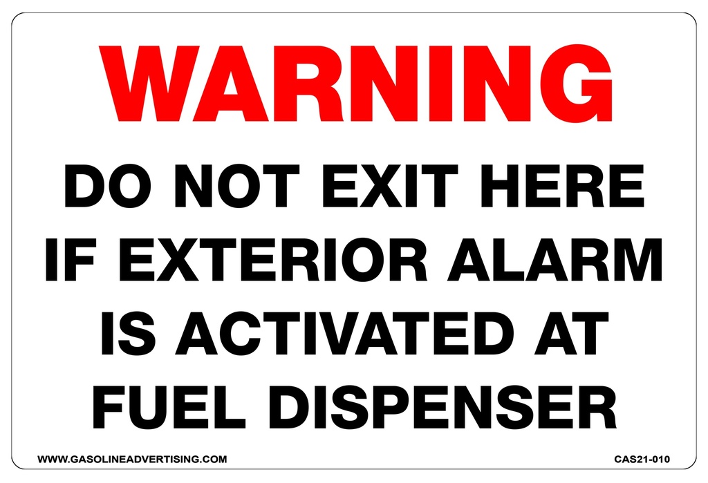 CAS21-010 - 12"W x 8"H WARNING Aluminum Sign