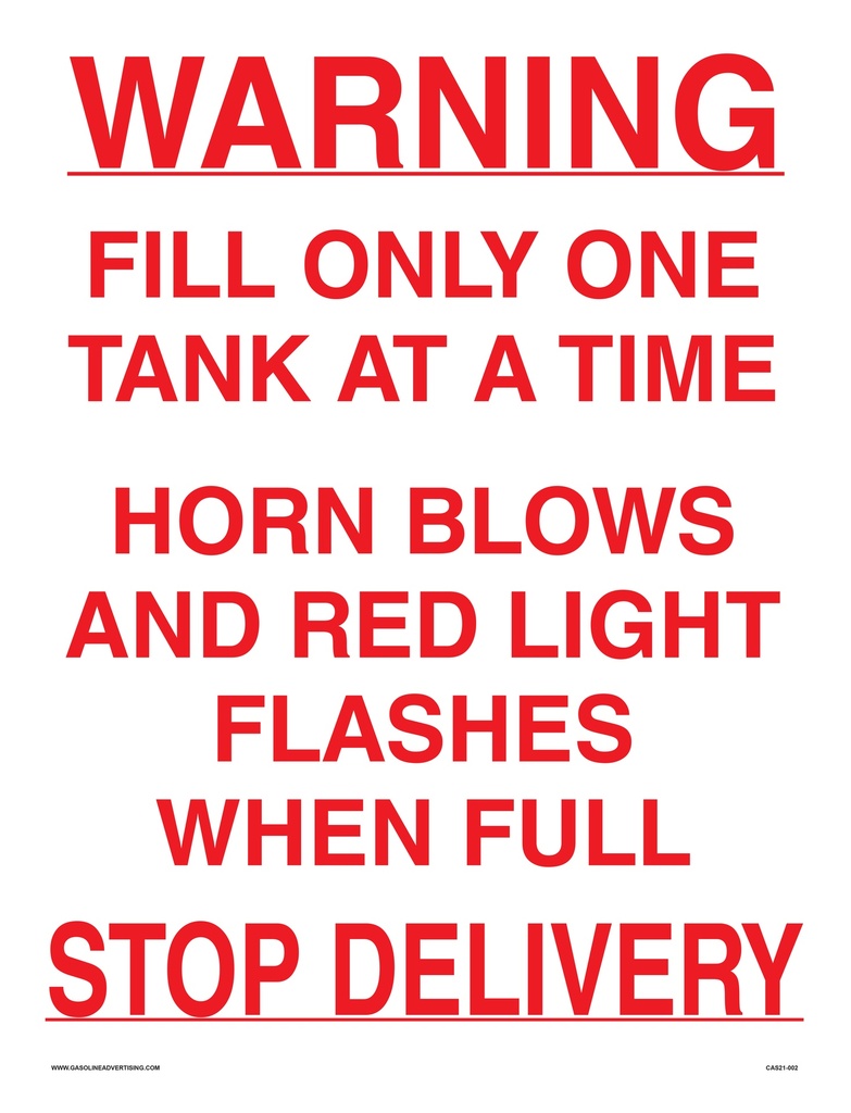 CAS21-002 - 18"W x 24"H WARNING Aluminum Sign