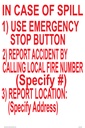 CAS20-053 - 16"W x 24"H IN CASE OF SPILL 911 Aluminum Sign