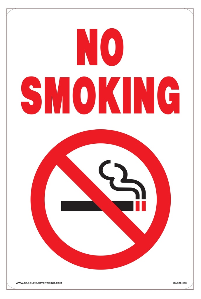 CAS20-038 - 8"W x 12"H NO SMOKING Aluminum Sign