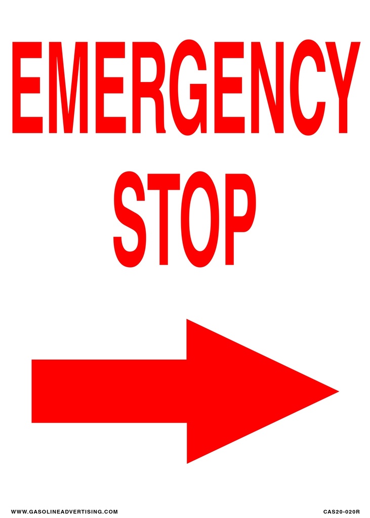 CAS20-020R - 10"W x 14"H EMERGENCY STOP Aluminum Sign