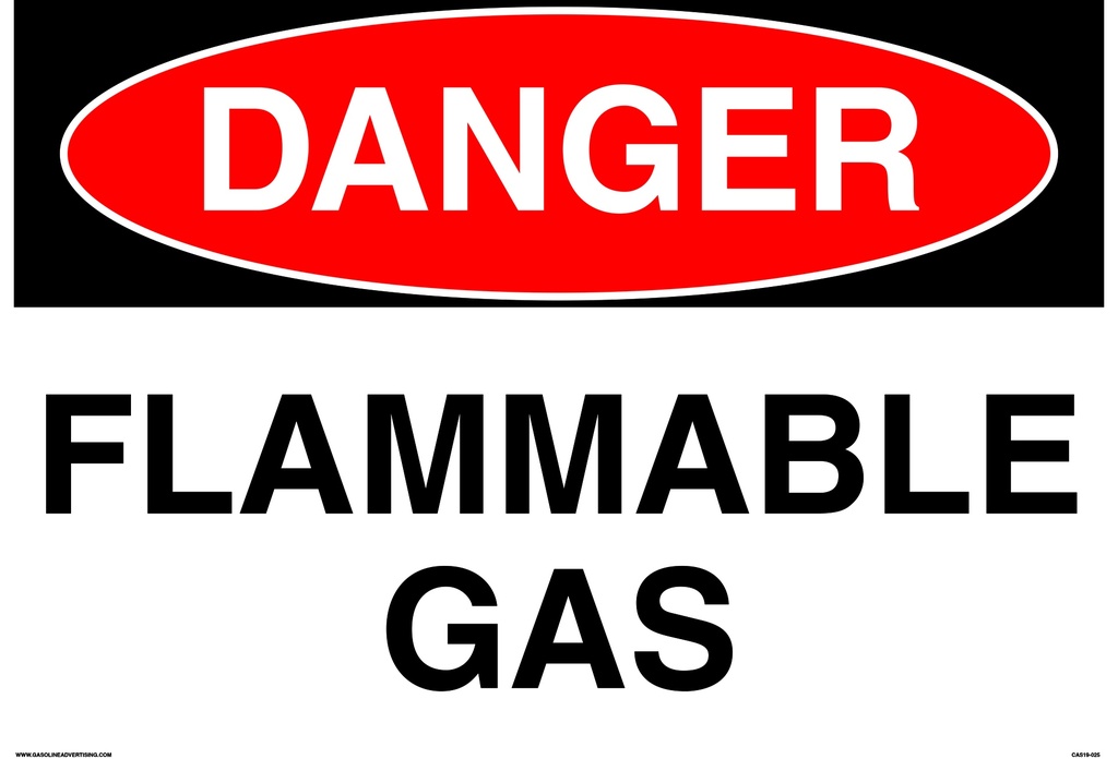 CAS19-025 - 20"W x 14"H DANGER FLAMMABLE GAS Aluminum Sign