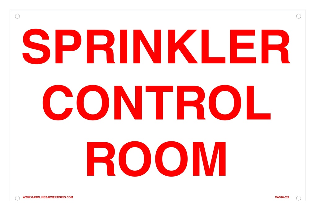 CAS18-024 - 12"W x 8"H SPRINKLER CONTROL ROOM Aluminum Sign