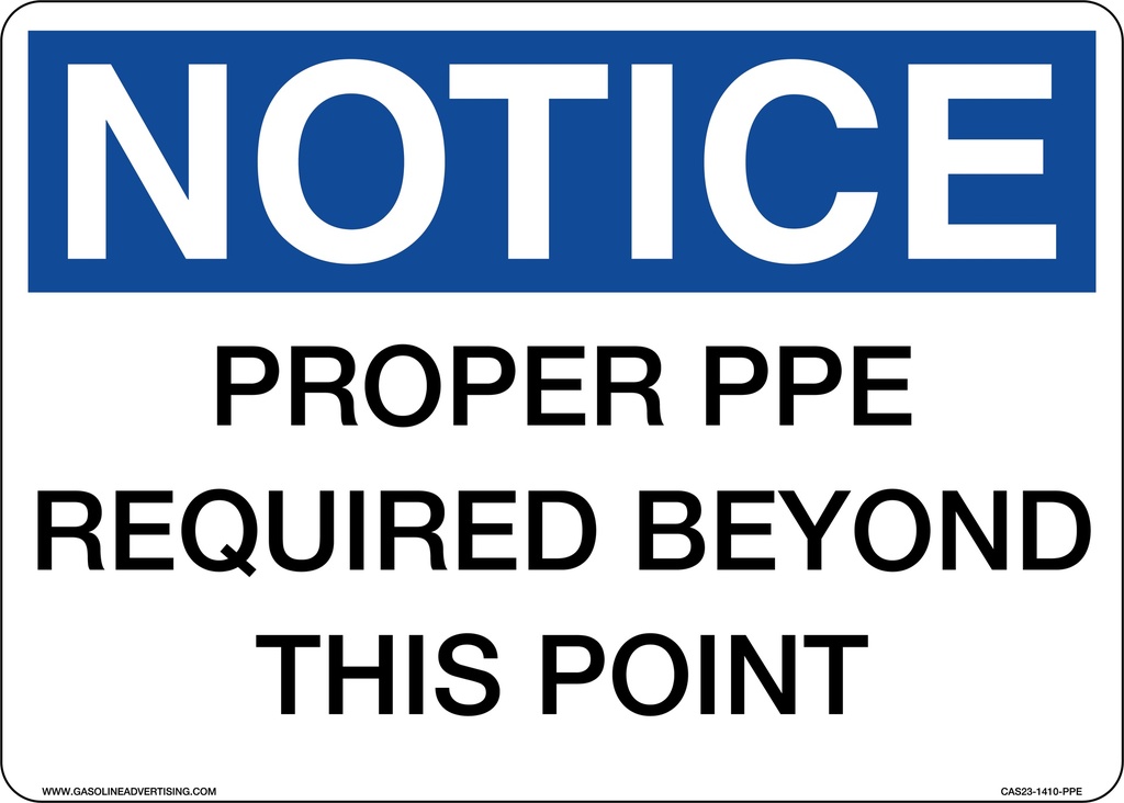 CAS23-1410-PPE - 14" x 10" - Prevention Aluminum Signs