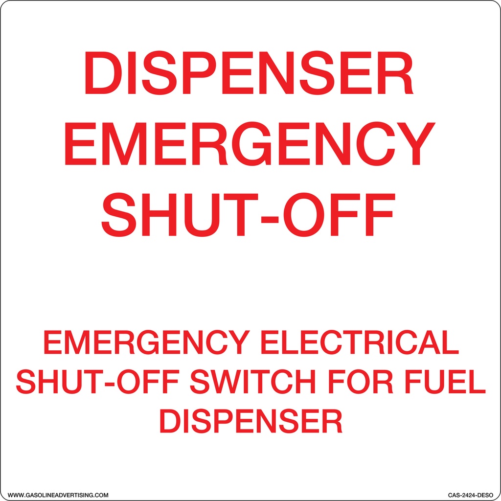 CAS-2424-DESO - 24" x 24" Aluminum Sign - Emergency Switch...