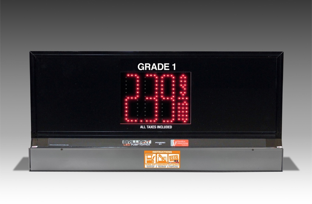 1 GRADE XL100 SERIES PUMP TOP LED FUEL PRICE SIGN WITH 4.75" LED DIGITS