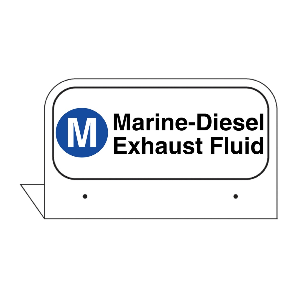 FPI-135 - 3.5" x 2.625" Fill Pipe ID Tag "Marine - Diesel Exhaust Fluid"