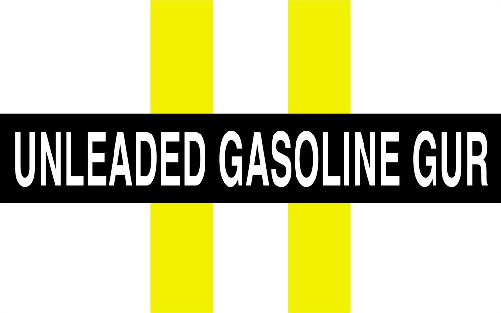 CVD19-051 - 6"W X 6"H - UNLEADED GASOLINE GUR Decal