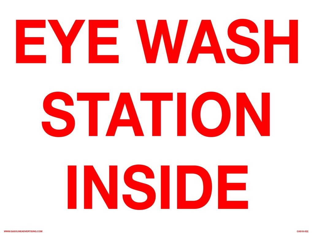 CAS19-022 - 16"W x 12"H EYE WASH STATION INSIDE Aluminum Sign