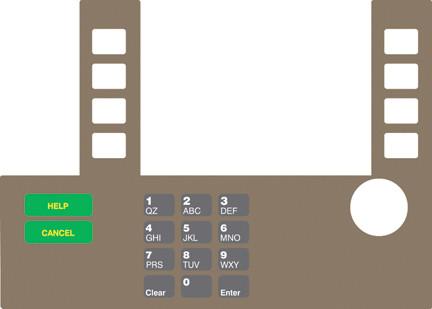 GA-T50038-180 Infoscreen Keypad Overlay