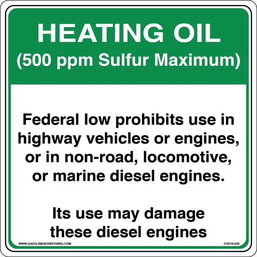 [CVD18-229] CVD18-229 - 6"W X 6"H - HEATING OIL... Decal