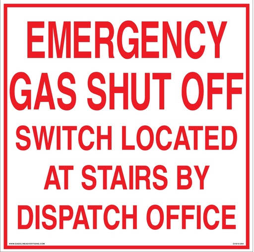 [CVD15-094] CVD15-094 - 12"W X 12"H - EMERGENCY GAS... Decal