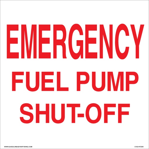 [CVD-HTZ53] CVD-HTZ53 - 12" W x 12" H - EMERGENCY PUMP SHUT OFF Decal