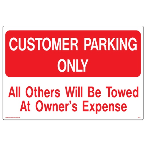 [AS-12] AS-12 - 24" x 16" Metal - Customer Parking...