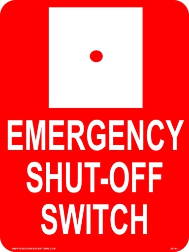 [AS-44] AS-44 - 12" x 16" Metal - Emergency Shut Off Switch