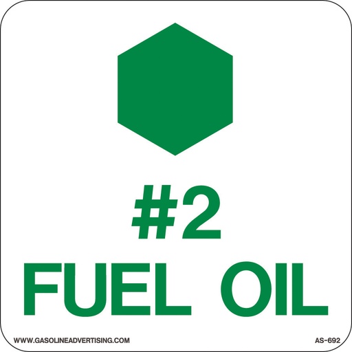 [AS-692] AS-692 - 6" x 6" Metal - #2 Fuel Oil" API Color + Symbol
