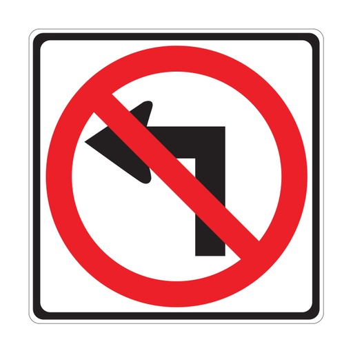 [RTS-35] RTS-35 Traffic Signs - "No Left Turn"  Reflective