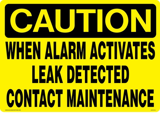 [CAS18-016] CAS18-016 - 20" x 14" Metal - Caution Alarm Signs