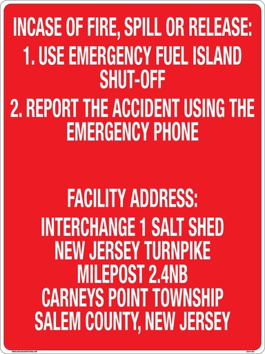 [CAS18-063] CAS18-063 - 18" x 24" Metal - Emergency Procedures