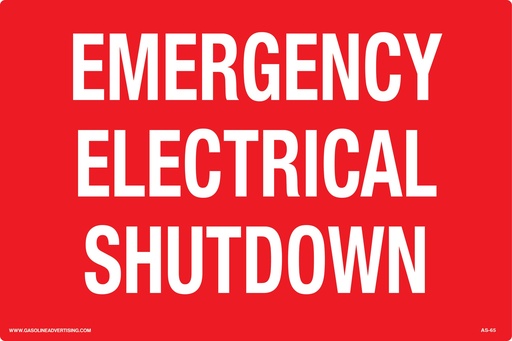 [CAS18-065] CAS18-065 - 12" x 8" Metal - Emergency Electrical Shutdown