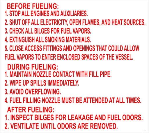 [CAS13-31] CAS13-31 - 54" x 48" Metal - FUELING INSTRUCTIONS...BEFORE FUELING...