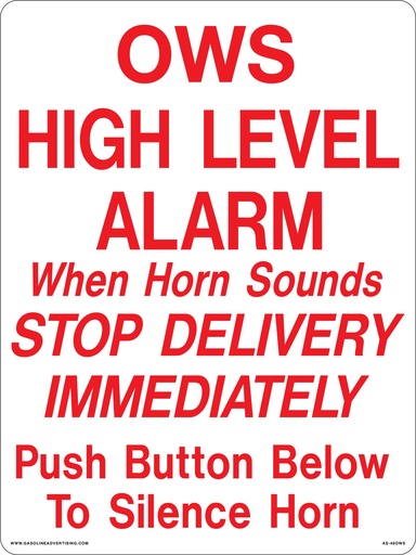 [AS-46OWS] AS-46OWS - 12" x 16" Metal - High Level Alarm...