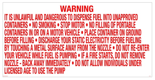 [CAS21-043] CAS21-043 - 48"W x 24"H WARNING Aluminum Sign