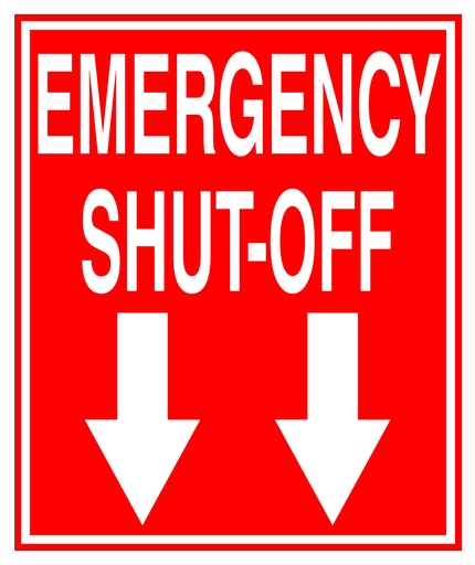 [CAS21-001] CAS21-001 - 10"W x 12"H EMERGENCY SHUT-OFF Aluminum Sign