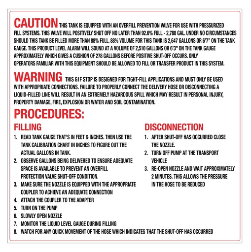 [CAS20-083-T1UNLD] CAS20-083-T1UNLD - 25"W x 25"H CAUTION WARNING PROCEDURES Aluminum Sign