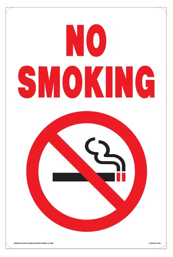 [CAS20-038] CAS20-038 - 8"W x 12"H NO SMOKING Aluminum Sign