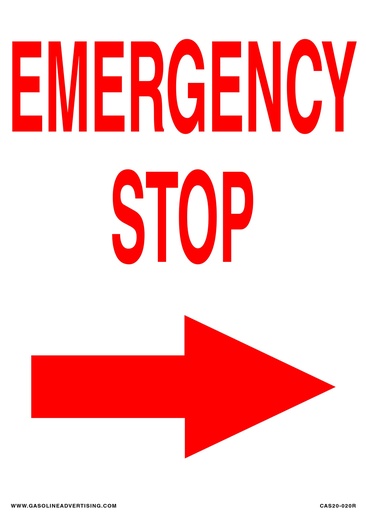 [CAS20-020R] CAS20-020R - 10"W x 14"H EMERGENCY STOP Aluminum Sign