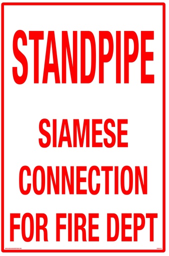 [CAS20-011] CAS20-011 - 12"W x 18"H STANDPIPE Aluminum Sign