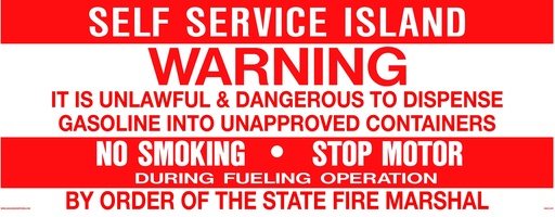 [CAS19-072] CAS19-072 - 30"W x 12"H SELF SERVICE ISLAND WARNING Aluminum Sign