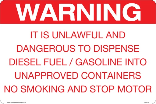 [CPS23-01] CPS23-01 - 24" x 16" - WARNING... - Polycarbonate Sign