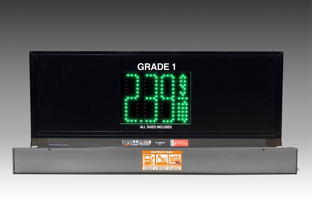 1 GRADE XL100 SERIES PUMP TOP LED FUEL PRICE SIGN WITH 4.75