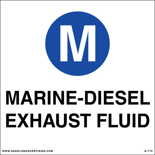 [D-775] D-775 API Color Coded Decal - MARINE - DIESEL EXHAUST FLUID