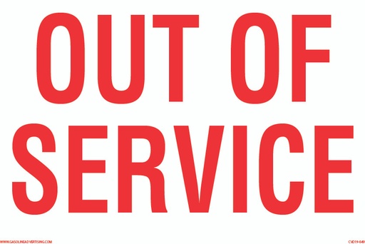 [CVD19-049] CVD19-049 - 12"W X 8"H - OUT OF SERVICE DECAL
