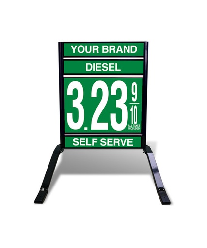 1 GRADE VXS110 SERIES FUEL PRICE SIGN WITH 22" FLIP DIGITS VERSA DISPLAY - FREESTANDING - CURB STAND - MONUMENT STYLE