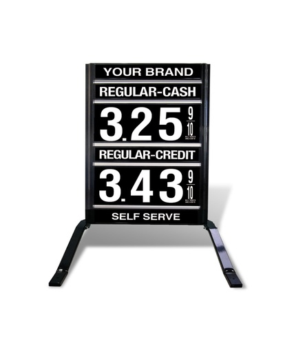 1 GRADE VXS120 SERIES CASH/CREDIT FUEL PRICE SIGN WITH 12" FLIP DIGITS VERSA DISPLAY - FREESTANDING - CURB STAND - MONUMENT STYLE