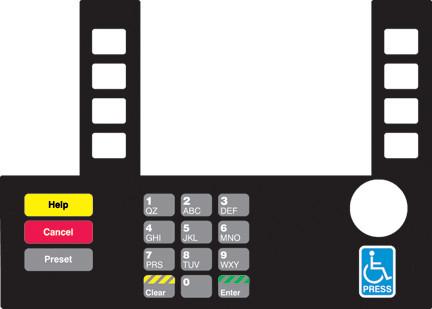 [GA-T50038-122A] GA-T50038-122A Infoscreen Keypad Overlay