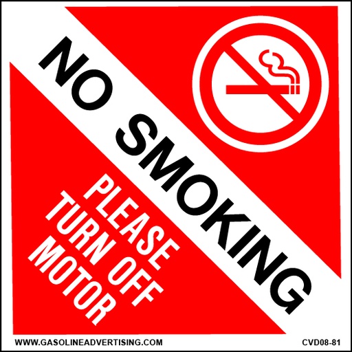 [CVD08-81] CVD08-81 - 3.5"W X 3.5"H - Smoking & Flammable Warning Decal - NO SMOKING