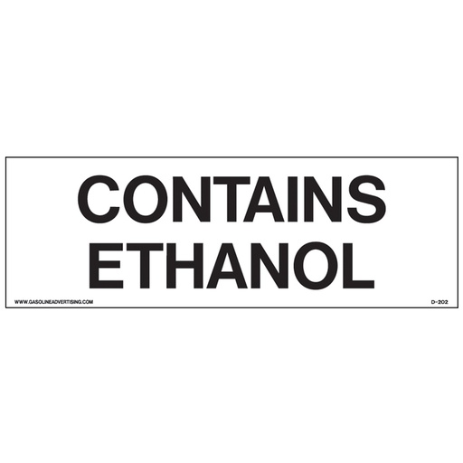 [D-202] D-202 Ethanol Decal - CONTAINS ETHANOL