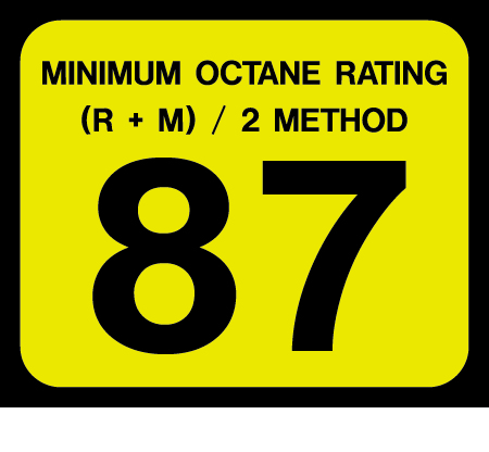 [D-20-87] D-20-87 Octane & Cetane Rating Decal - MINIMUM OCTANE...